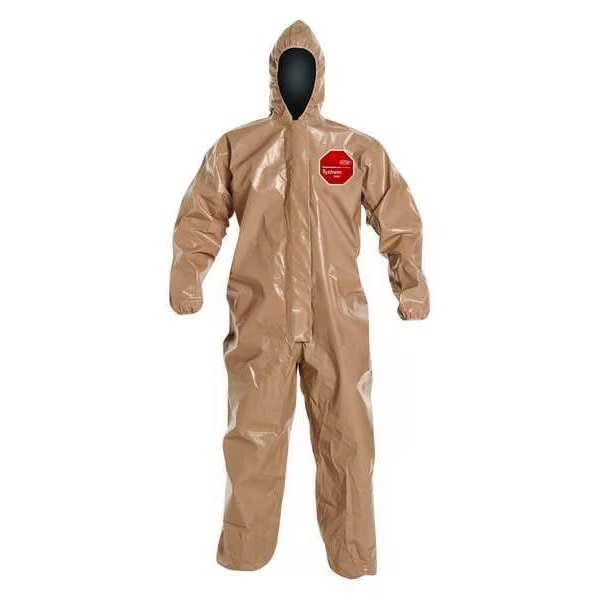 Coveralls, 6 PK, Tan, Tychem(R) 5000, Zipper, Dupont, Mfr#: C3127TTNLG000600