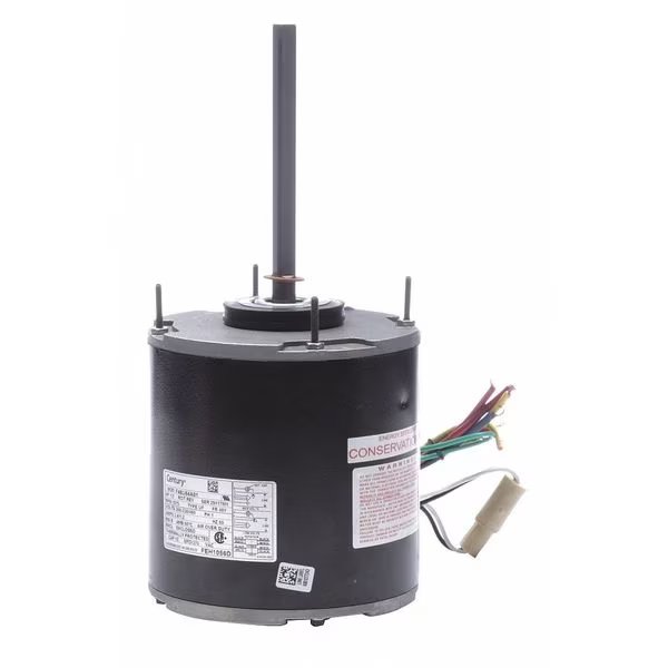 Condenser Fan Motor, 1/2 HP, 1075 rpm, 60Hz, Century, Mfr#: FEH1056D