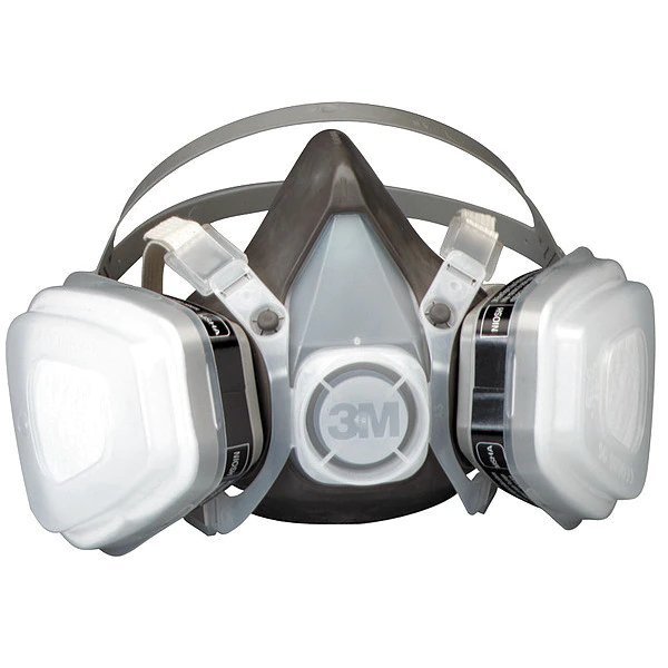 Half Facepiece Disposable Respirator Assembly, 5000 Series, OV/P95, Permanently Attached, Medium, 3M, Mfr#: 52P71