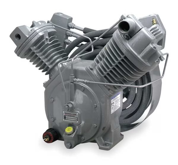 Air Compressor Pump, 10 hp, 15 hp, 2 Stage, 2.5 qt Oil Capacity, 2 Cylinder, Ingersoll-Rand, Mfr#: 7100