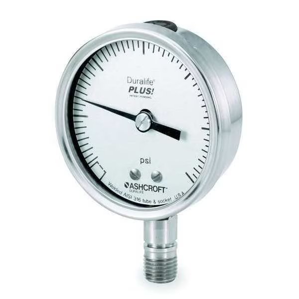 Vacuum Gauge, 30 Hg to 0, 2-1/2In, 1/4In, Ashcroft, Mfr#: 251009SW02LXLLVAC