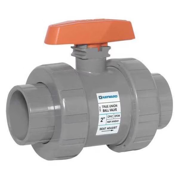 Ball Valve, True Union, 2", CPVC/EPDM, Full Port, S/T, Hayward Flow Control, Mfr#: TBH2200ASTE0000