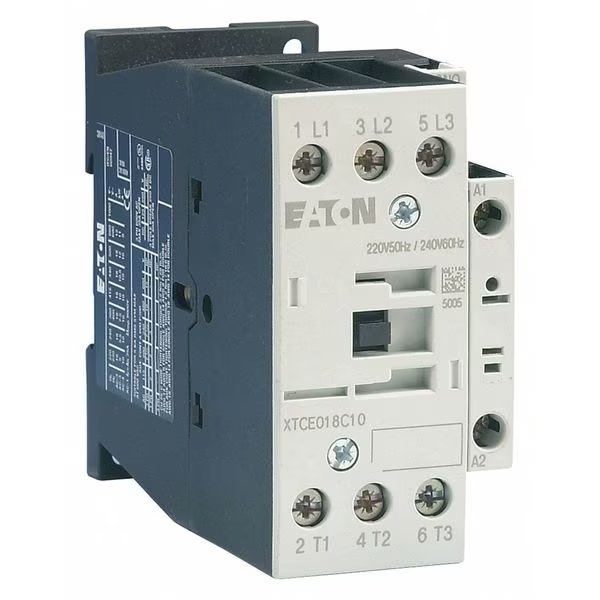 IEC Magnetic Contactor, 3 Poles, 24 V DC, 18 A, Reversing: No, Eaton, Mfr#: XTCE018C01TD