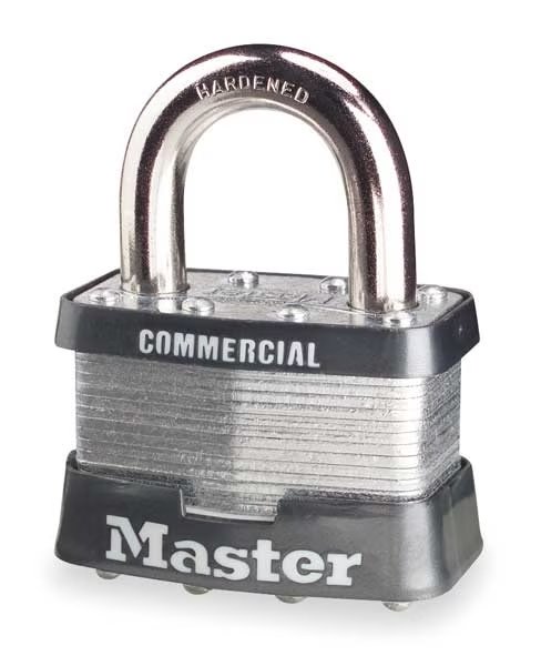 Padlock, Keyed Alike, Standard Shackle, Rectangular Steel Body, Boron Shackle, 15/16 in W, Master Lock, Mfr#: 5KA-A297