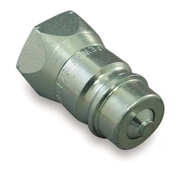 Hydraulic Quick Connect Hose Coupling, Steel Body, Push-to-Connect Lock, 3/8"-18 Thread Size, Safeway Hydraulics, Mfr#: S41-3P