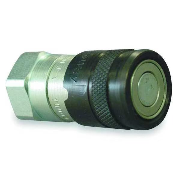 Hydraulic Quick Connect Hose Coupling, Steel Body, Push-to-Connect Lock, 1/2"-14 Thread Size, Safeway Hydraulics, Mfr#: FFE495-4