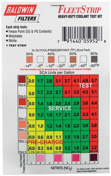 Coolant Test Strip Only, CTK5029-1, Baldwin Filters, Mfr#: CTK5029-1