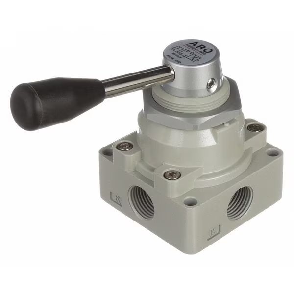 Manual Air Control Valve, 4-Way, 1/2in NPT, Aro, Mfr#: M514LR