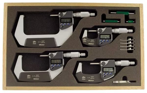 Micrometer Set, 0-4In, 0.00005In, 4Pc, Mitutoyo, Mfr#: 293-961-30