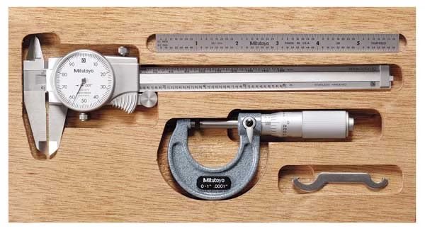 Precision Measuring Tool Kit, 3 Pc, Mitutoyo, Mfr#: 64PKA068B