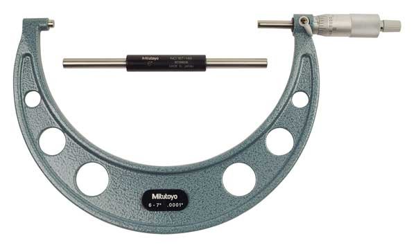 Micrometer, 6 to 7", 0.0001", Mitutoyo, Mfr#: 103-221