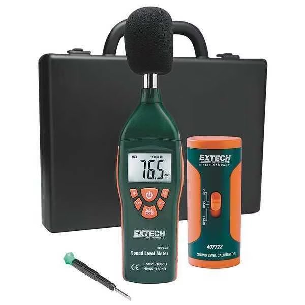 Digital Sound Level Meter Kit, NIST, Extech, Mfr#: 407732-KIT-NIST