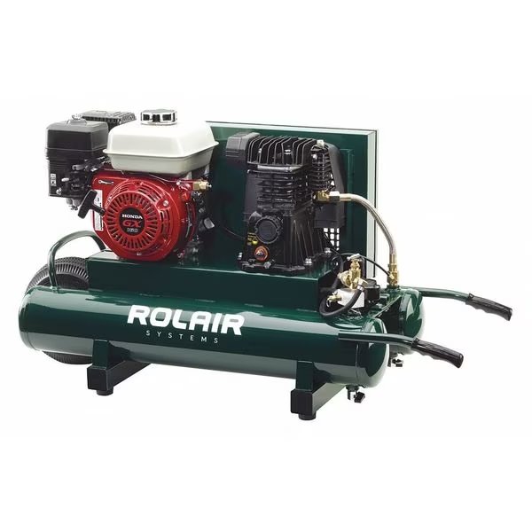 Portable Gas Air Compressor, 9 gal., 5.5HP, Rolair, Mfr#: 4090HMK113-0001