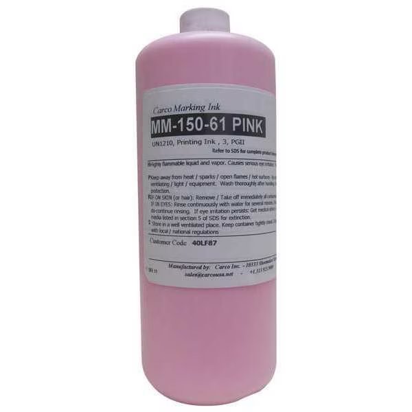 Marking Ink, Pigment, Pink, 30 to 60 sec, Carco, Mfr#: MM-150-61 PINK