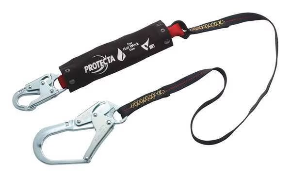 Shock Absorbing Lanyard, 6 ft., Black, 3M Protecta, Mfr#: 1340128