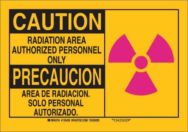 Bilingual Safety Sign, 7 in Height, 10 in Width, Polyester, Rectangle, English, Spanish, Brady, Mfr#: 125429