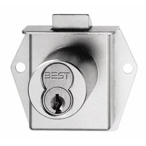 Latchbolt Cabinet Lock, Bright Chrome, Best, Mfr#: 5L7ML2625