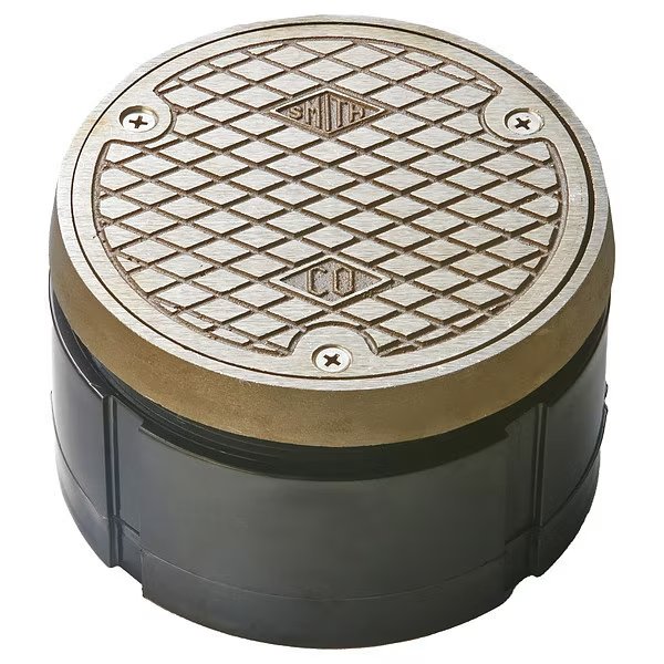 Floor Cleanout, Nickel Bronze, 5-3/4 in., Jay R. Smith Manufacturing, Mfr#: 4020NBTOP4-NS