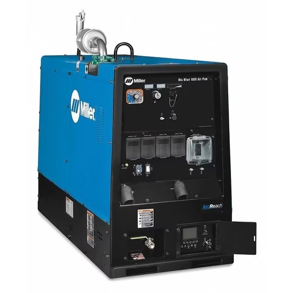 Engine Driven Welder, Big Blue(R) 600 Air Pak(TM) Series, Electric Start, 65.7 hp, Diesel, Miller Electric, Mfr#: 907750001