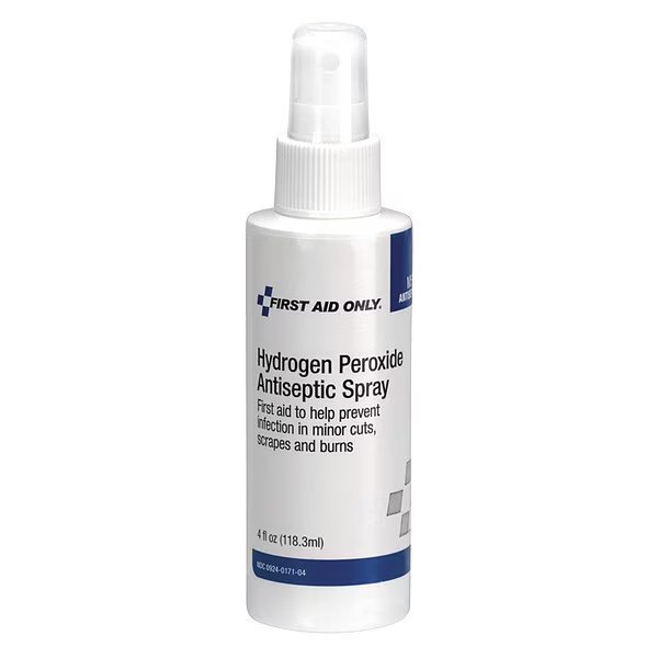 Hydrogen Peroxide Pump Spray, Bottle, 4 oz, First Aid Only, Mfr#: M5124