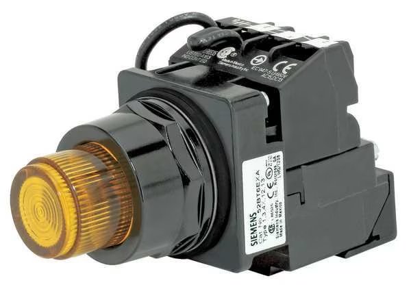 Illuminated Push Button, 30 mm, 1NO/1NC, Amber, Siemens, Mfr#: US2:52BT6G9A