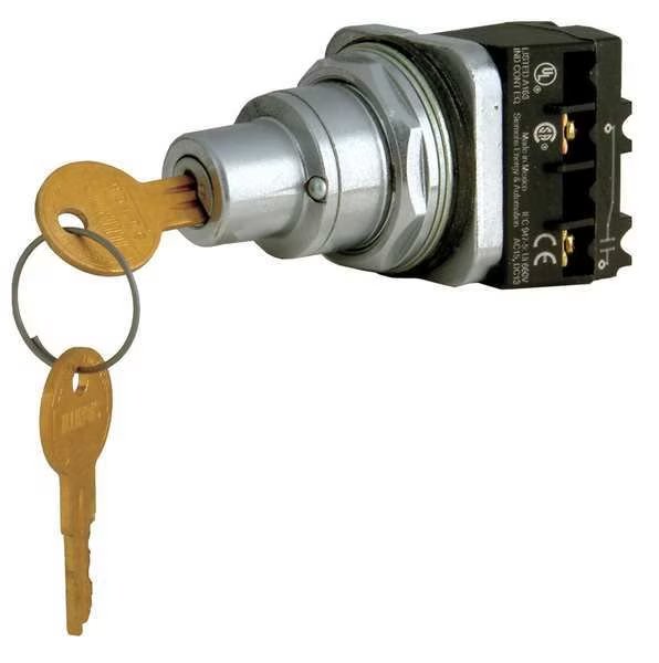 Non-Illum Selector Switch, Keyed, 1NO/1NC, Siemens, Mfr#: 52SC6CEA1