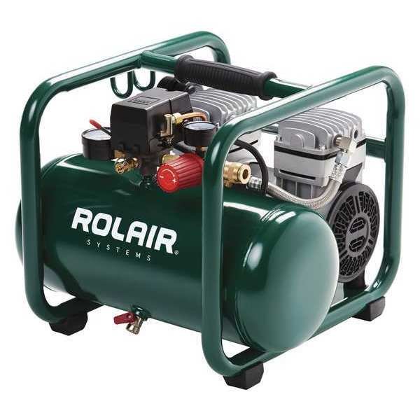 Portable Air Compressor, Oil Free, 1.00 HP, Rolair, Mfr#: JC10PLUS