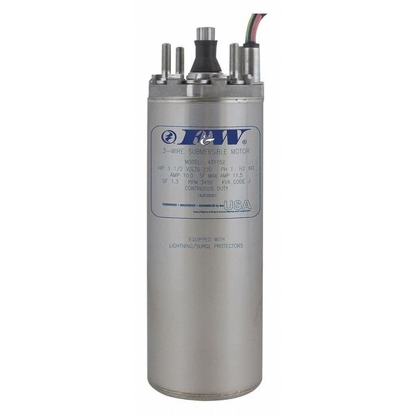 Deep Well Submersible Pump Motor, 1/2 HP, Flint & Walling, Mfr#: 137414