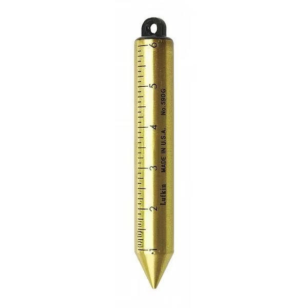 20 oz. Inage Solid Brass Cylindrical Blunt Point SAE Plumb Bob, Crescent Lufkin, Mfr#: 590GN