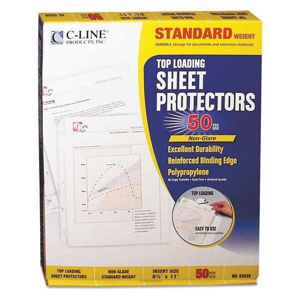 Sheet Protector, Top-Load, Nonglare, PK50, C-Line Products, Mfr#: 62038