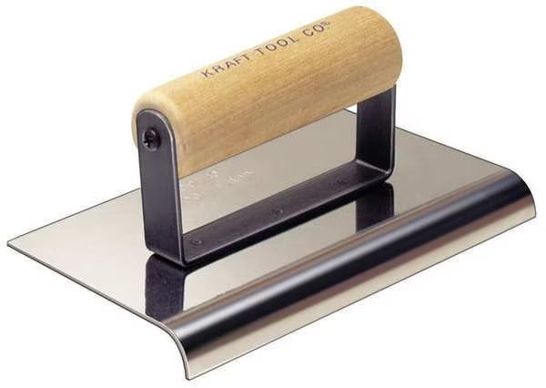 Sidewalk Edger, SS/Wood, 1/4 in Radius, Kraft Tool, Mfr#: CF172