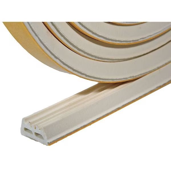 Weatherseal, Ribbed, 10 ft., White, EPDM, Frost King, Mfr#: V27WA
