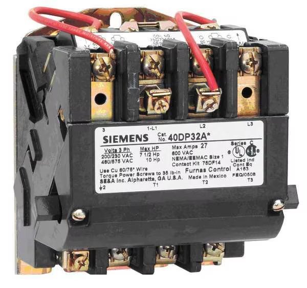 240VAC Non-Reversing Magnetic Contactor 3P 115A NEMA 3-1/2, Siemens, Mfr#: 40IP32AA