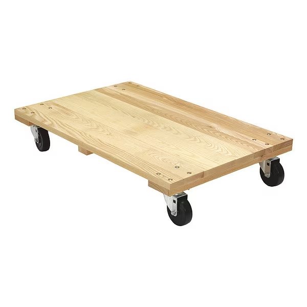 Tan Hardwood Dolly-Solid Deck 1200lb Capacity Non-Marking 24 x 36, Vestil, Mfr#: HDOS-2436-12-NM