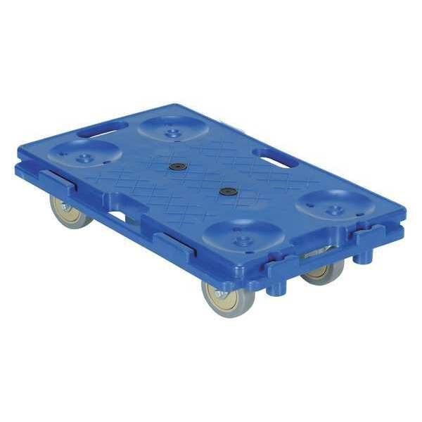 Blue Interlocking Plastic Dolly 250lb Capacity 15.75 x 26.75 x 6.5, Vestil, Mfr#: PCS-1626