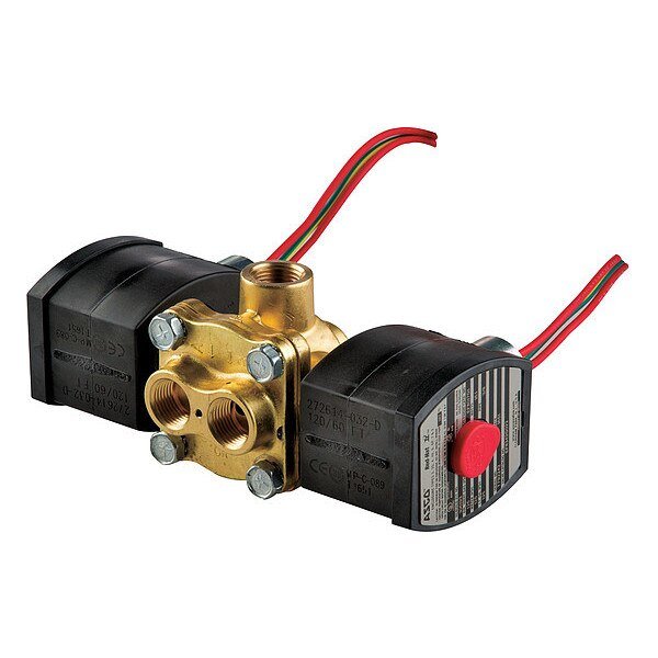 120V AC Brass Solenoid Valve, Universal, 3/8 in Pipe Size, Redhat, Mfr#: EF8342G022