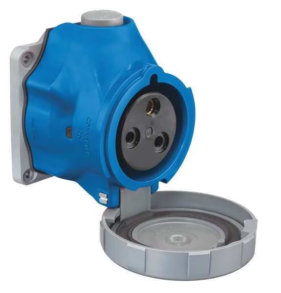 Pin and Sleeve Receptacle, 240VAC, Blue, Hubbell, Mfr#: HBLS360R6W
