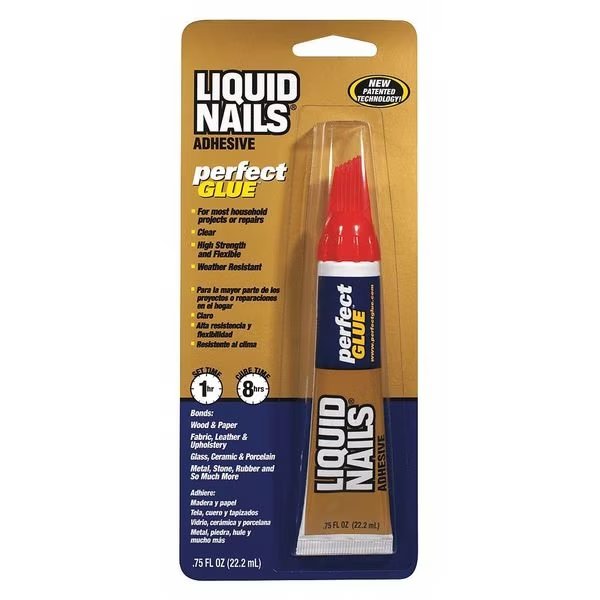 Adhesive, Fuze*It Perfect Glue Series, Clear, 4 to 8 hr Full Cure, 0.75 oz, Tube, Liquid Nails, Mfr#: PG-00