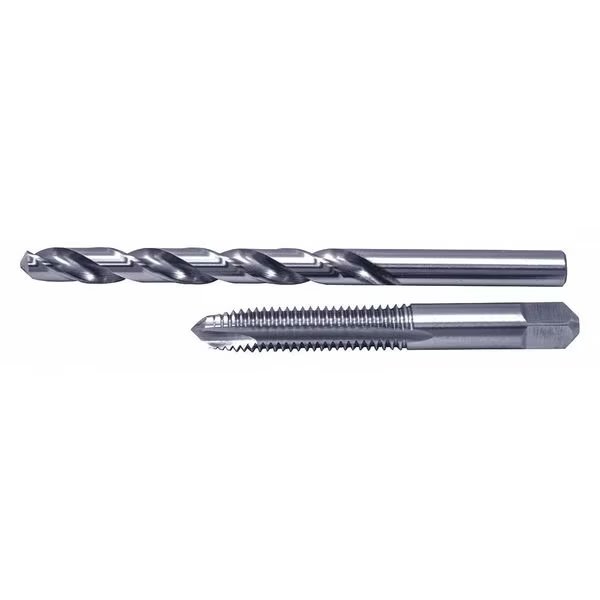 2PC Jobber Drill and Spiral Point Plug Tap Set Cle-Line 1860 Bright HSS 5/16 & 3/8-16, Cle-Line, Mfr#: C22303