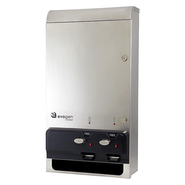 Sanitary Napkin/Tampon Dispenser, SS, Evogen, Mfr#: EV1SS-FREE