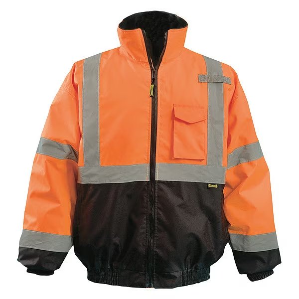 Jacket, Unisex, 3XL, Orange, Occunomix, Mfr#: LUX-350-JB-BO3X