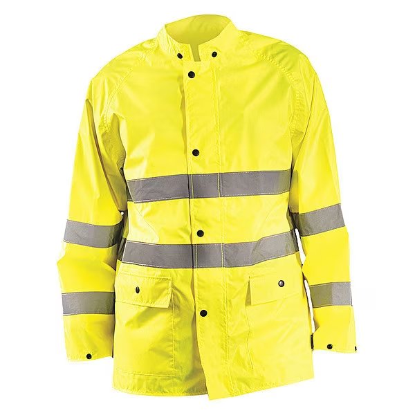Jacket, Yellow, Polyester, 3XL, Fits Chest 58", Occunomix, Mfr#: LUX-TRJKT-Y3X