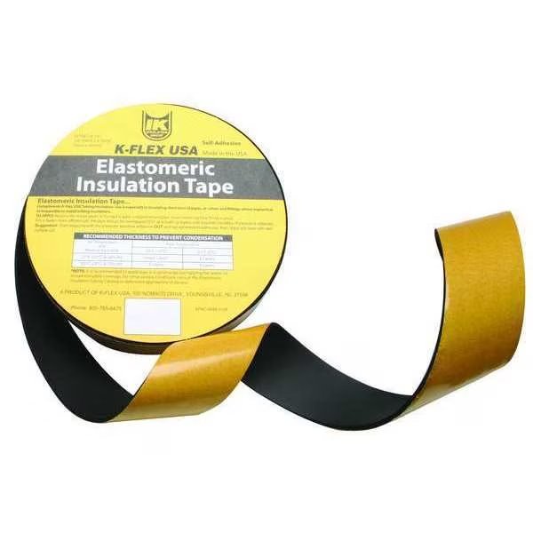 Pipe Insulation Tape, 30 ft Overall Lg, 2 in Overall Wd, 125 mil Thick, Buna-N Rubber/PVC, Black, K-Flex Usa, Mfr#: 800-EL-018