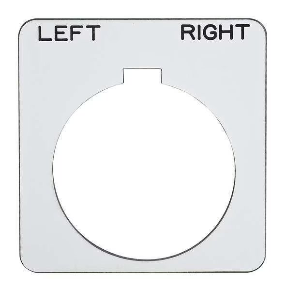 Legend Plate, Square, Left-Right, White, Schneider Electric, Mfr#: 9001KN256WP