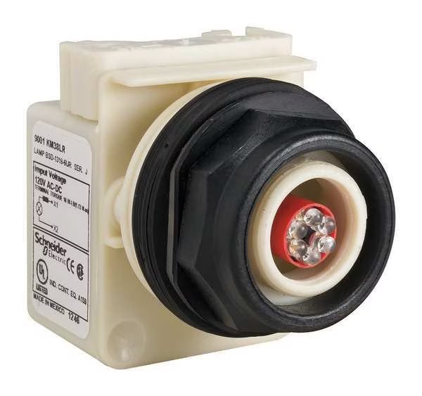Pilot Light, LED, Red, 120VAC/DC, No Lens, Schneider Electric, Mfr#: 9001SKP38LR