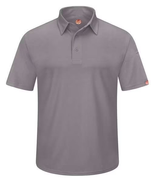 Short Sleeve Polo, Sz M, Gray, Polyester, Red Kap, Mfr#: SK90GY SS M