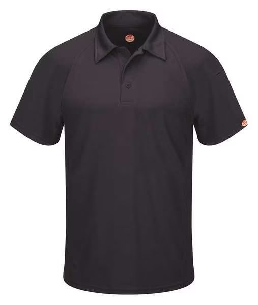 Short Sleeve Polo, Mens, M, Polyester, Red Kap, Mfr#: SK92BK SS M