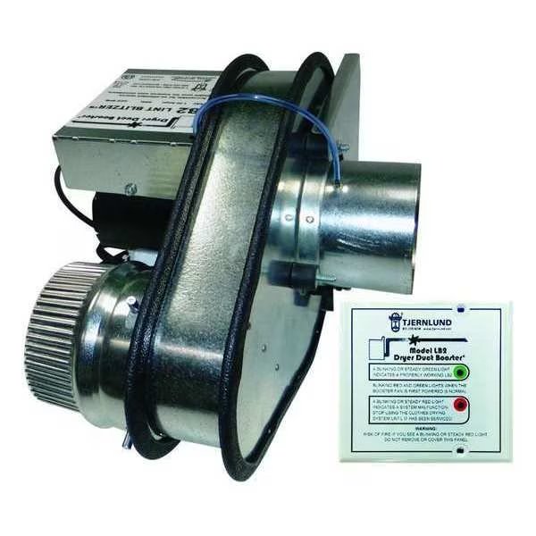 Dryer Booster Duct Fan, 60Hz, 120VAC, 50W, Tjernlund Products, Mfr#: LB2