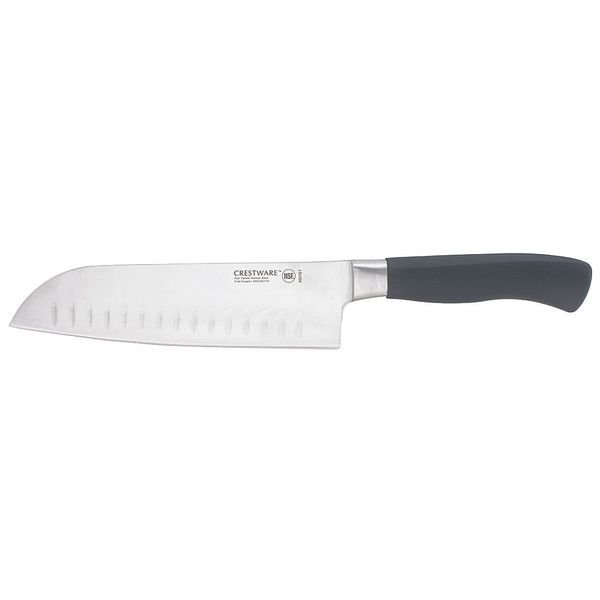 Santoku Knife, Straight, 7 in. L, Black, Crestware, Mfr#: KN161