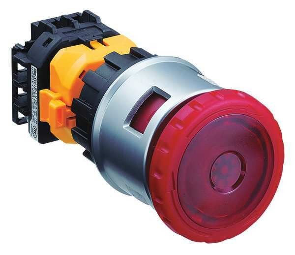 Illuminated Emergency Stop Push Button, 30 mm, 2NC/1NO, Red, Euchner, Mfr#: ES-XN4E-LL412Q4MFR